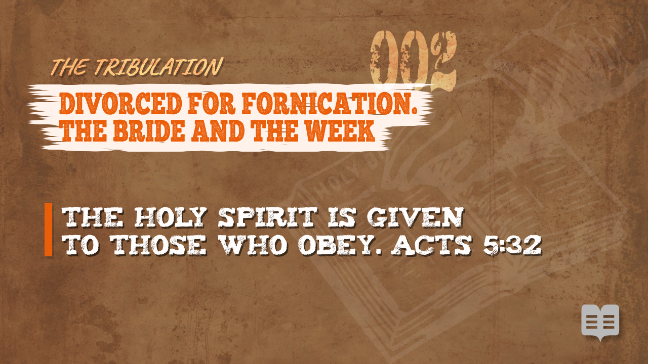THE TRIBULATION SERIES (002): DIVORCED FOR FORNICATION. THE BRIDE AND THE WEEK